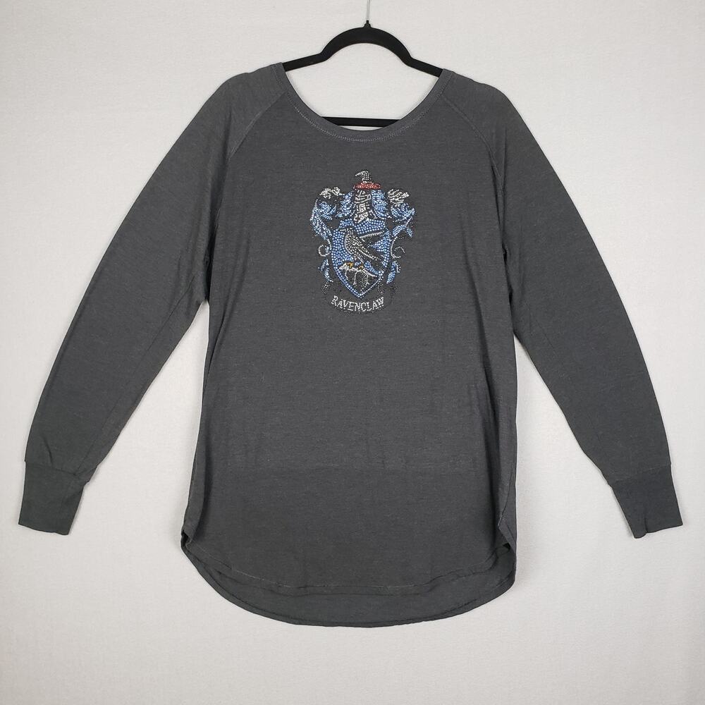 Harry Potter 2XL Long Sleeve Ravenclaw Crest Tee Black Wizarding World Universal